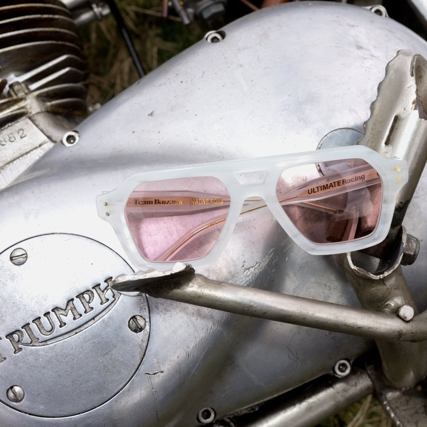 Native Sons x Team Ikuzawa Sunglasses - Made in Japan (White Sasa)