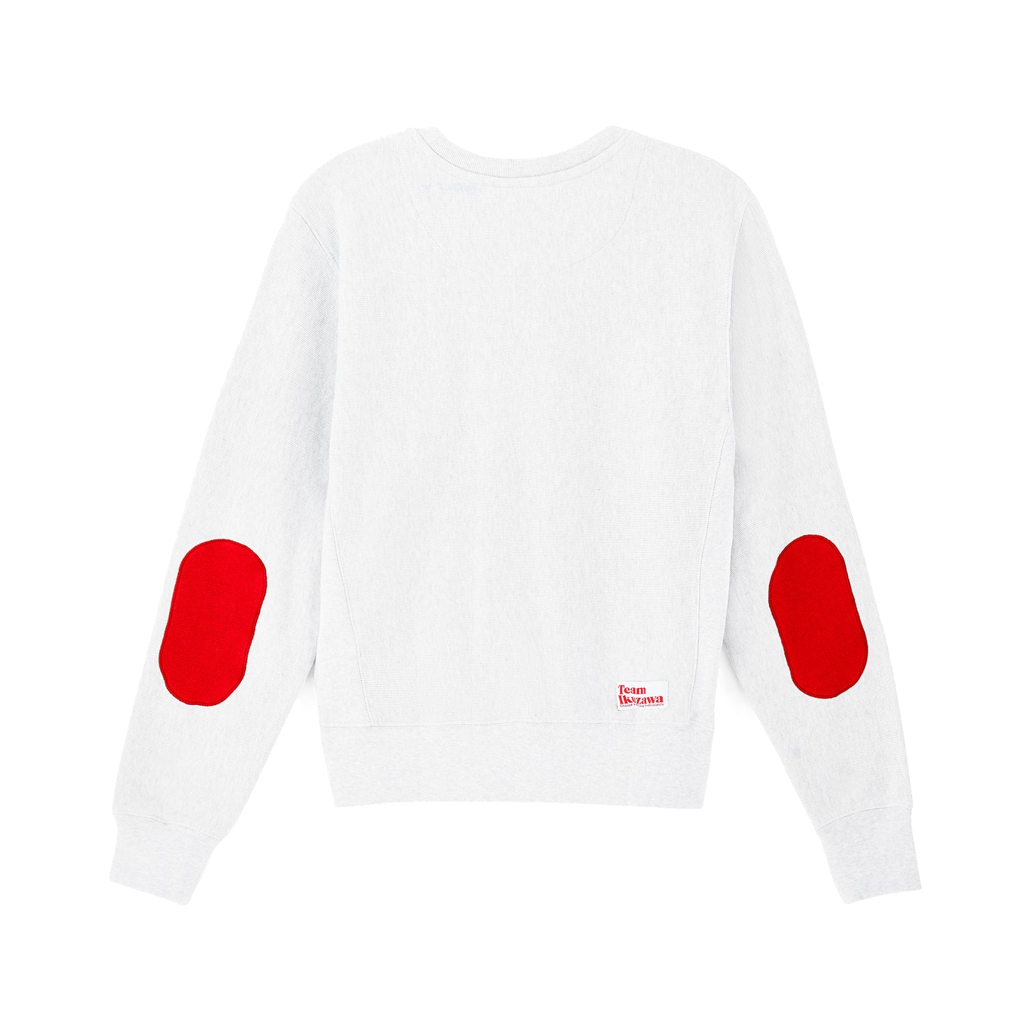 Team Ikuzawa 1980s Heritage Elbow-Patch Crewneck (White & Red)