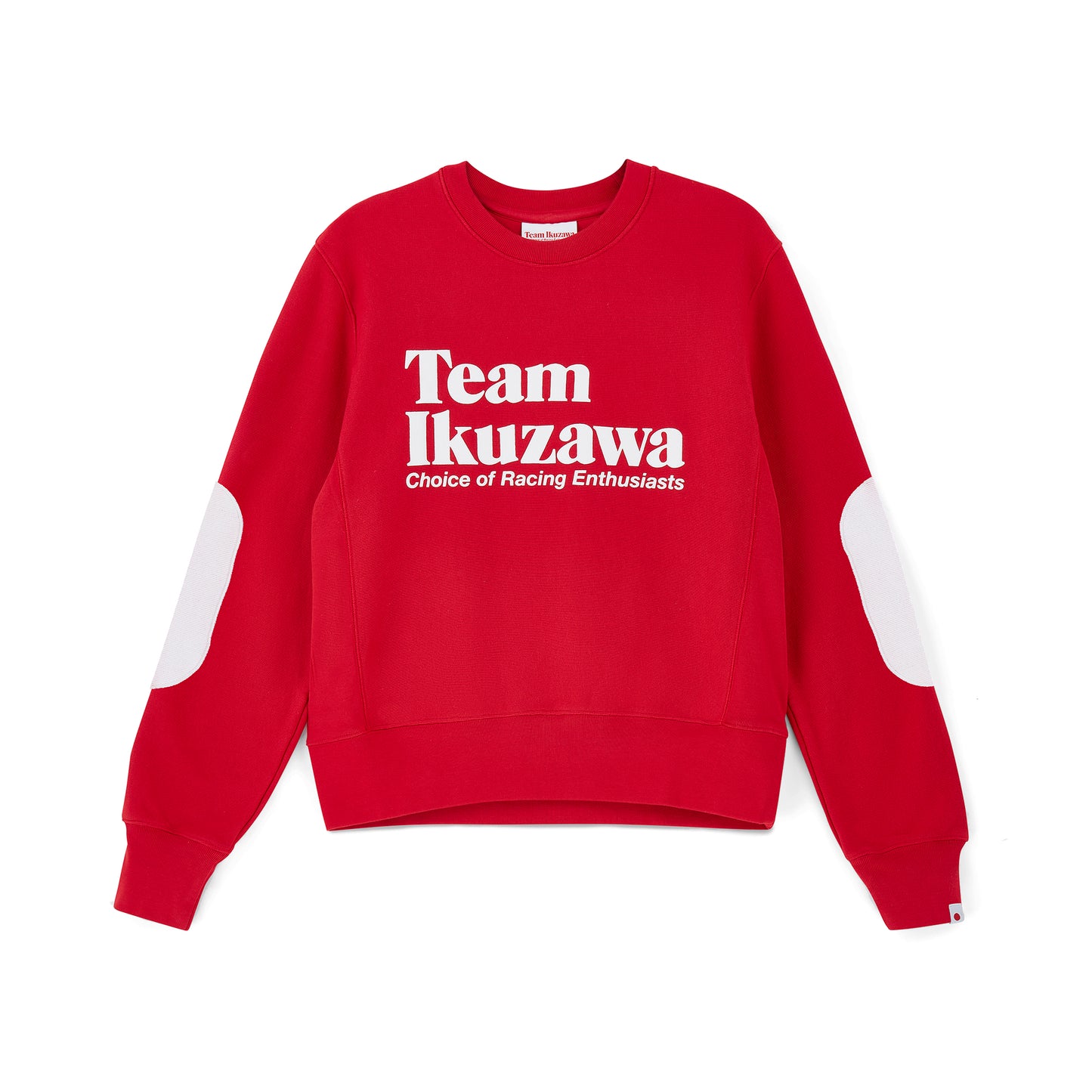 Team Ikuzawa 1980s Heritage Elbow-Patch Crewneck (Red & White)