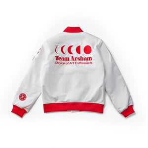 Limited-Edition Daniel Arsham x Team Ikuzawa White Denim Stadium Jacket