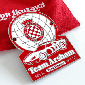 Collector's Item Daniel Arsham x Team Ikuzawa Goodwood Revival 2024 Car Grill Badge & Pouch