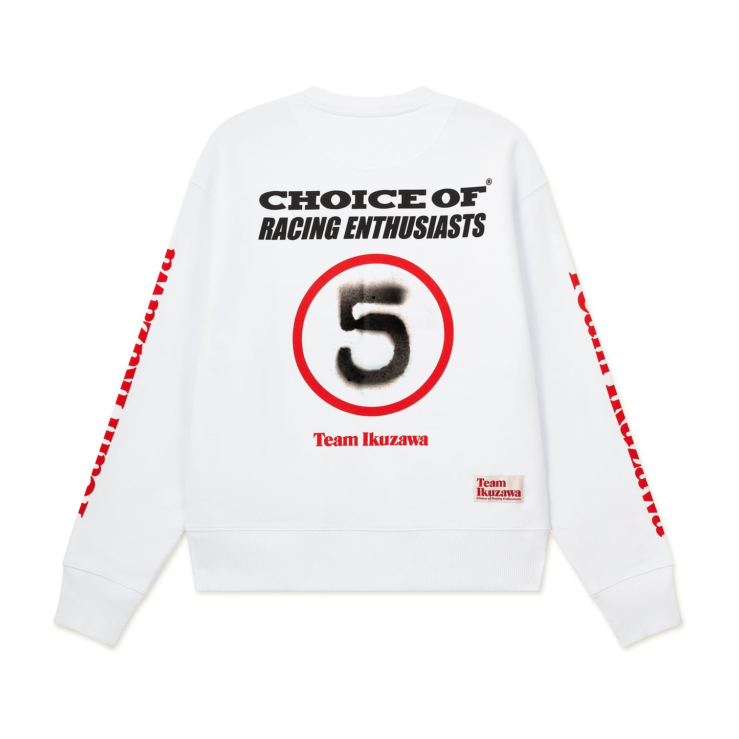 Team Ikuzawa 'Dirt Track' White Organic Crewneck