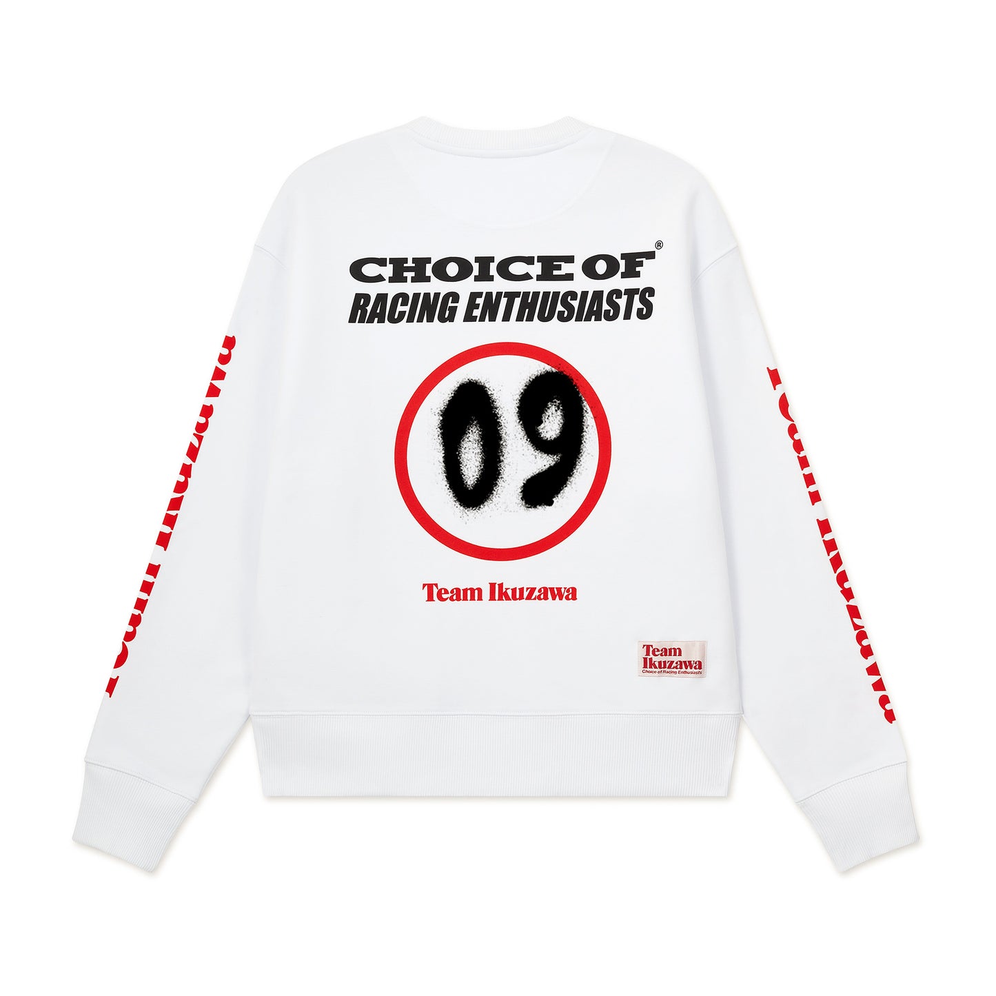 Team Ikuzawa 'Dirt Track' White Organic Crewneck