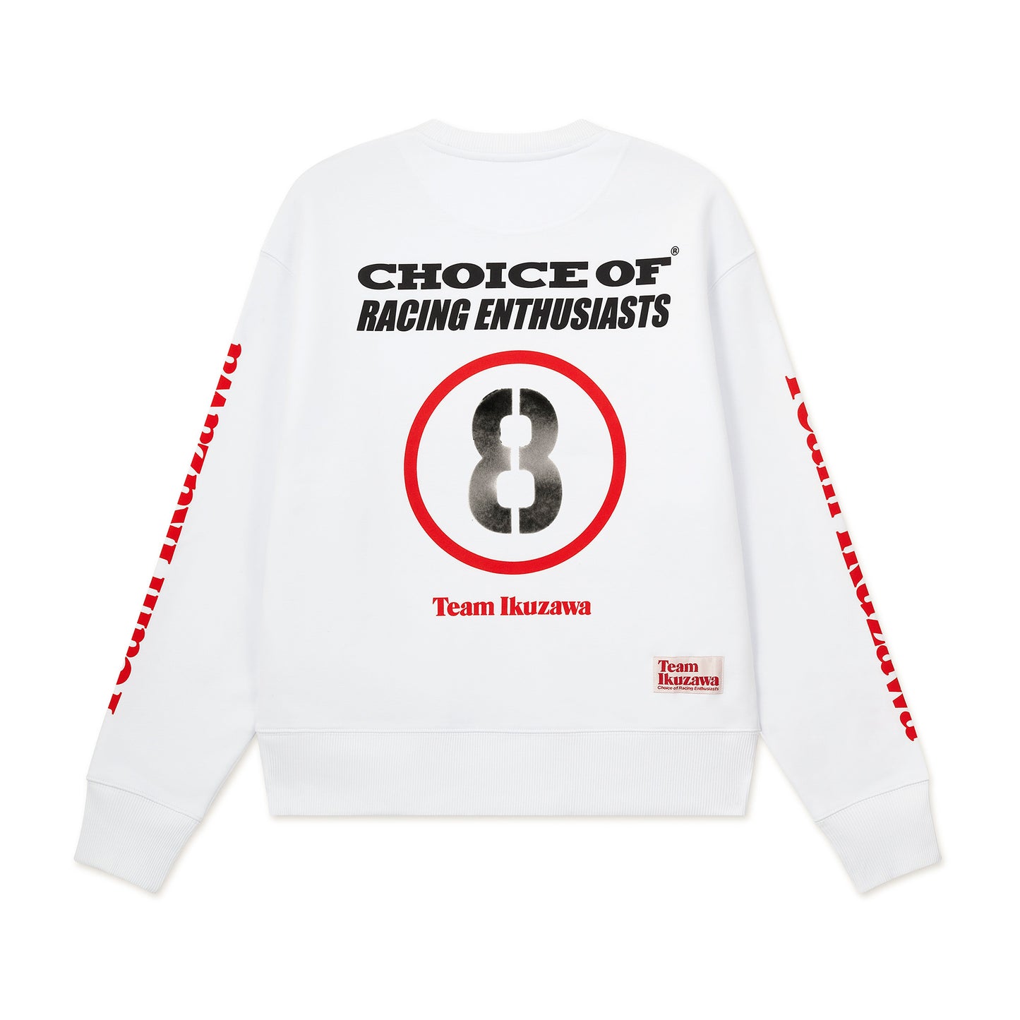 Team Ikuzawa 'Dirt Track' White Organic Crewneck