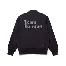 Load image into Gallery viewer, Limited-Edition Loopwheeler x Team Ikuzawa Black Sweatshirt Varsity Jacket