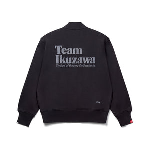Limited-Edition Loopwheeler x Team Ikuzawa Black Sweatshirt Varsity Jacket