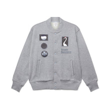 Load image into Gallery viewer, Limited-Edition Loopwheeler x Team Ikuzawa Grey Sweatshirt Varsity Jacket