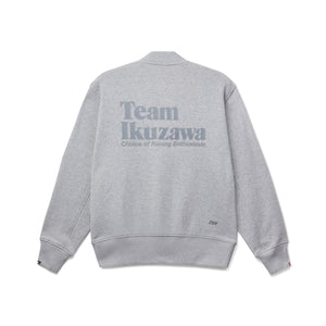 Limited-Edition Loopwheeler x Team Ikuzawa Grey Sweatshirt Varsity Jacket