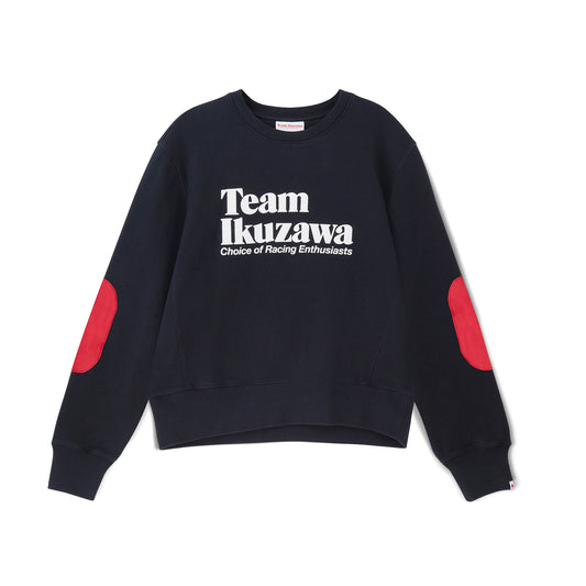 Team Ikuzawa 1980s Heritage Elbow-Patch Crewneck (Black & Red)