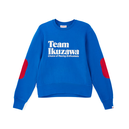 Team Ikuzawa 1980s Heritage Elbow-Patch Crewneck (Blue & Red)