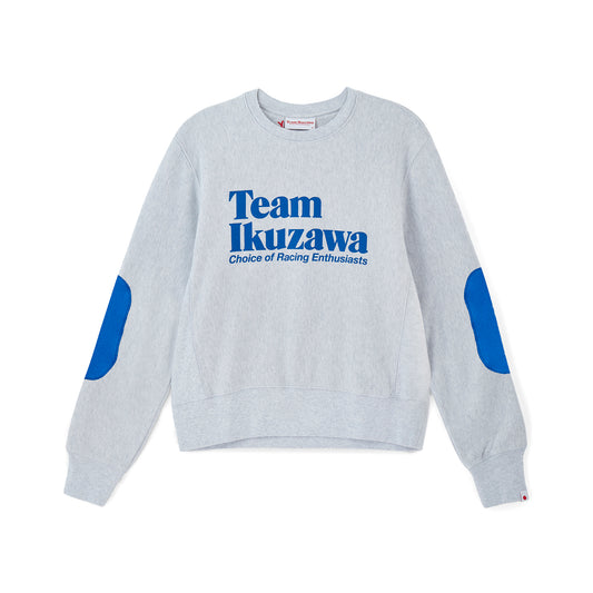 Team Ikuzawa 1980s Heritage Elbow-Patch Crewneck (Grey & Blue)