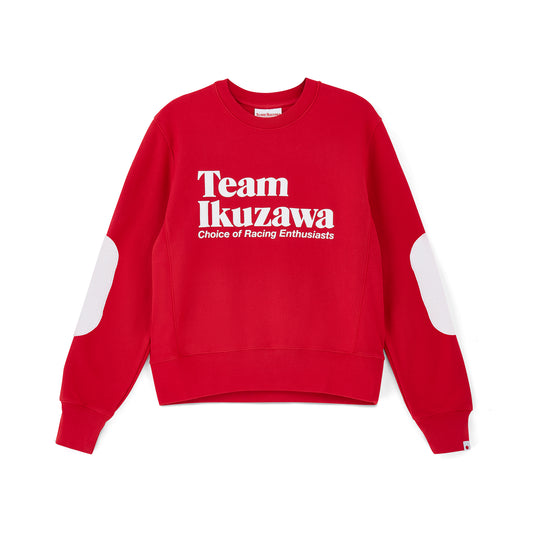 Team Ikuzawa 1980s Heritage Elbow-Patch Crewneck (Red & White)